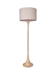 BHS Natural Lea Trombone Wooden Floor Lamp - Image 5 of 6
