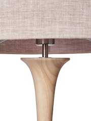 BHS Natural Lea Trombone Wooden Floor Lamp - Image 6 of 6