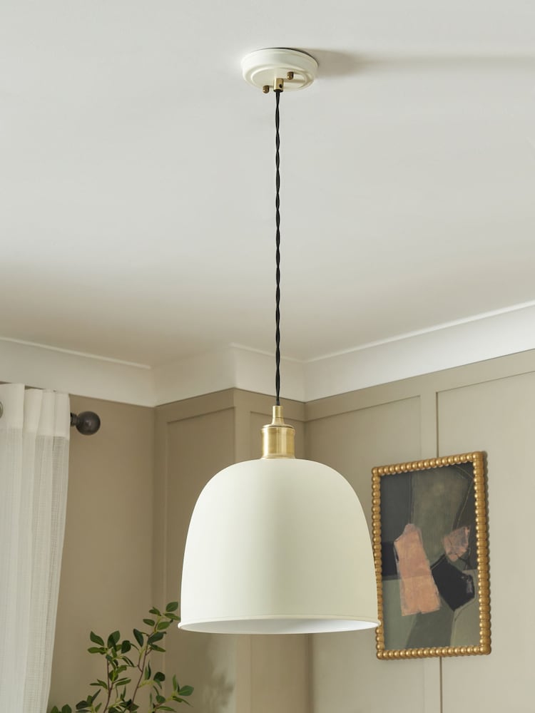 BHS Satin IvoryAnt Brass Dale Galley Ceiling Pendant - Image 1 of 7