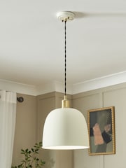 BHS Satin IvoryAnt Brass Dale Galley Ceiling Pendant - Image 2 of 7