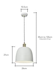 BHS Satin IvoryAnt Brass Dale Galley Ceiling Pendant - Image 4 of 7