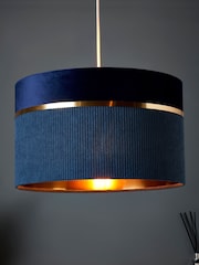 BHS Blue Violet 30cm Mixed Fabric Shade - Image 1 of 7