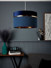 BHS Blue Violet 30cm Mixed Fabric Shade - Image 2 of 7