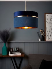 BHS Blue Violet 30cm Mixed Fabric Shade - Image 3 of 7