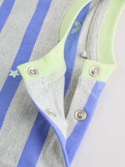 Blue/Green Stripe 6 Piece Baby T-Shirt and Joggers Set (0mths-3yrs) - Image 11 of 19