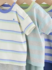 Blue/Green Stripe 6 Piece Baby T-Shirt and Joggers Set (0mths-3yrs) - Image 17 of 19