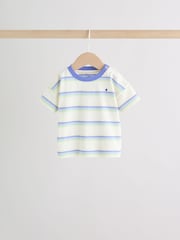 Blue/Green Stripe 6 Piece Baby T-Shirt and Joggers Set (0mths-3yrs) - Image 3 of 19