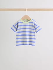 Blue/Green Stripe 6 Piece Baby T-Shirt and Joggers Set (0mths-3yrs) - Image 5 of 19