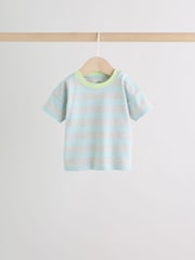 Blue/Green Stripe 6 Piece Baby T-Shirt and Joggers Set (0mths-3yrs) - Image 6 of 19