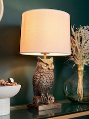 BHS Bronze Black Owl Table Lamp - Image 3 of 7