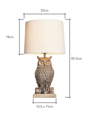 BHS Bronze Black Owl Table Lamp - Image 4 of 7