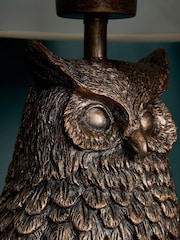 BHS Bronze Black Owl Table Lamp - Image 5 of 7