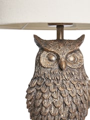 BHS Bronze Black Owl Table Lamp - Image 6 of 7