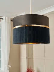 BHS Grey Violet 30cm Mixed Fabric Shade - Image 1 of 7