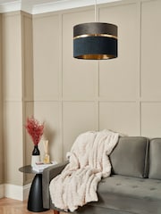 BHS Grey Violet 30cm Mixed Fabric Shade - Image 2 of 7