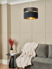 BHS Grey Violet 30cm Mixed Fabric Shade - Image 3 of 7