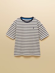 Joules Boys' Let's Go Navy Blue Solid T-Shirt - Image 1 of 5