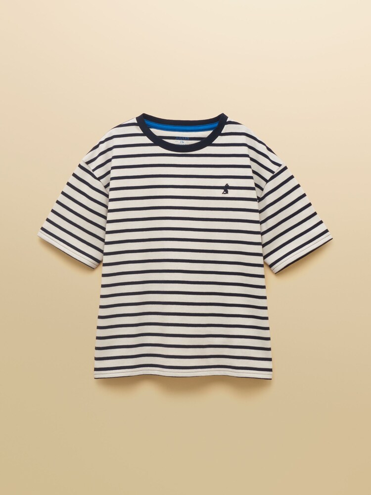 Joules Boys' Let's Go Navy Blue Solid T-Shirt - Image 1 of 5