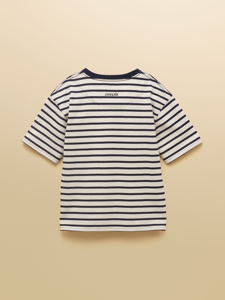 Joules Boys' Let's Go Navy Blue Solid T-Shirt - Image 2 of 5