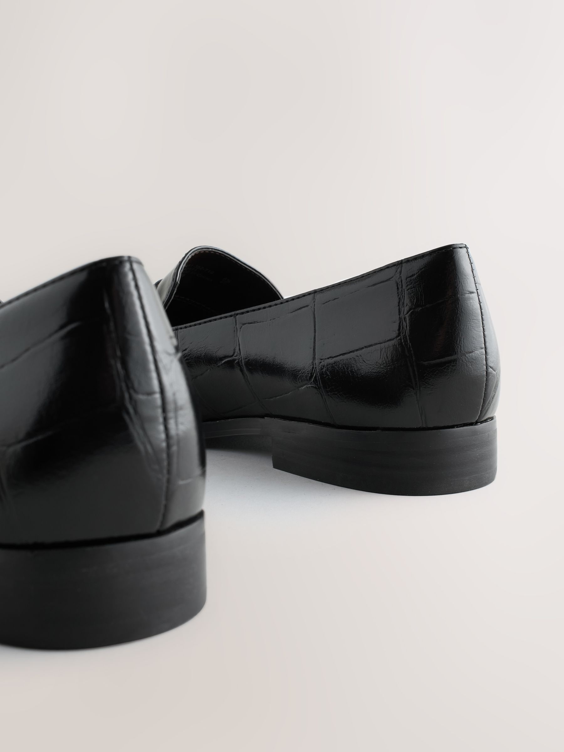 Buy Black Croc Effect Forever Comfort® Square Toe Loafers from