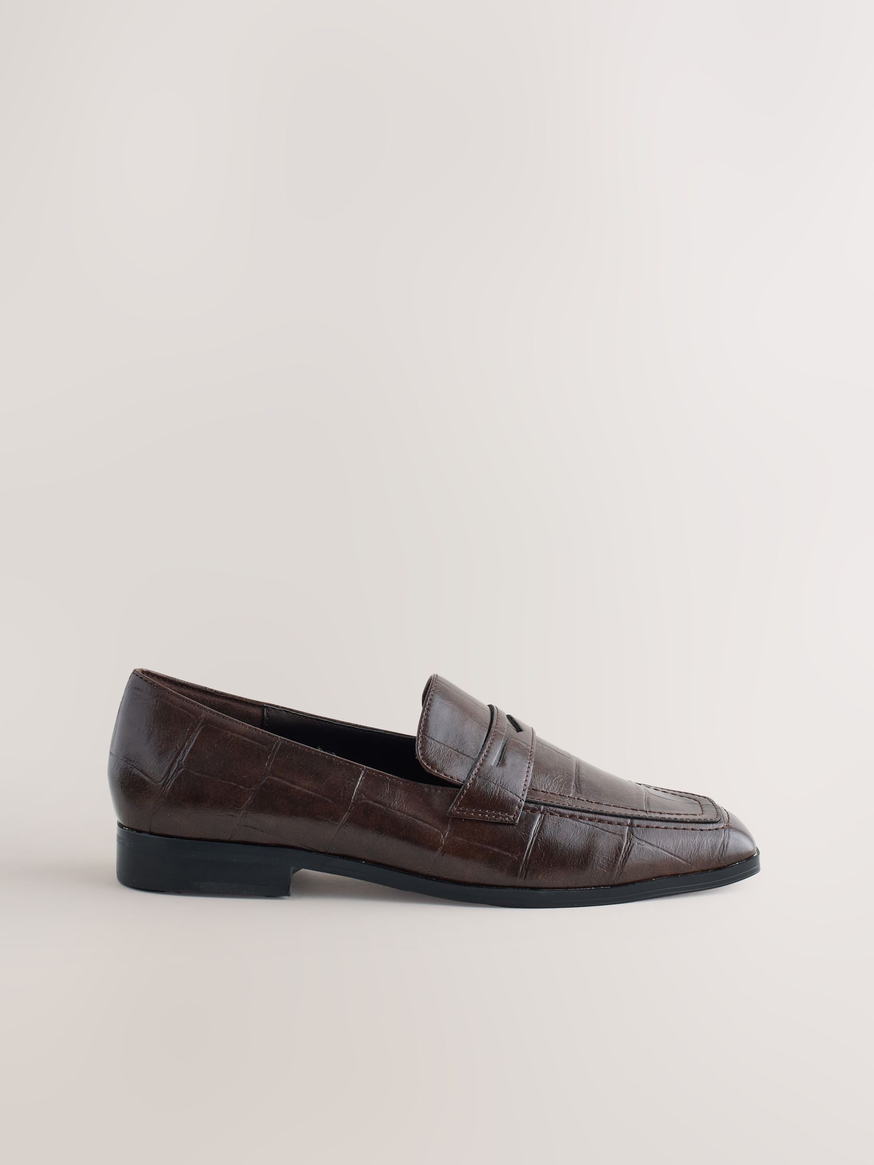 Buy Chocolate Brown Croc Effect Forever Comfort® Square Toe