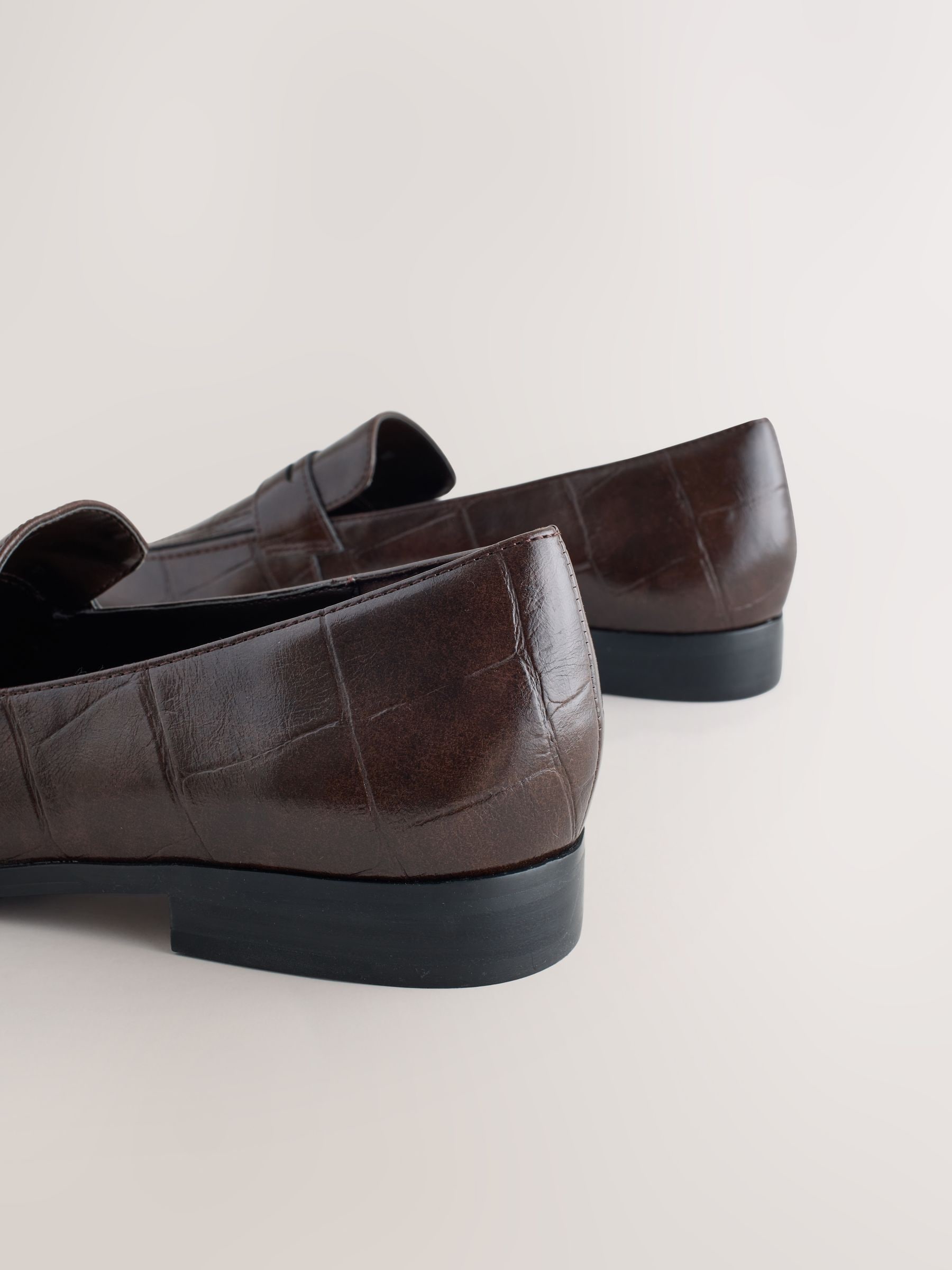 Buy Chocolate Brown Croc Effect Forever Comfort® Square Toe