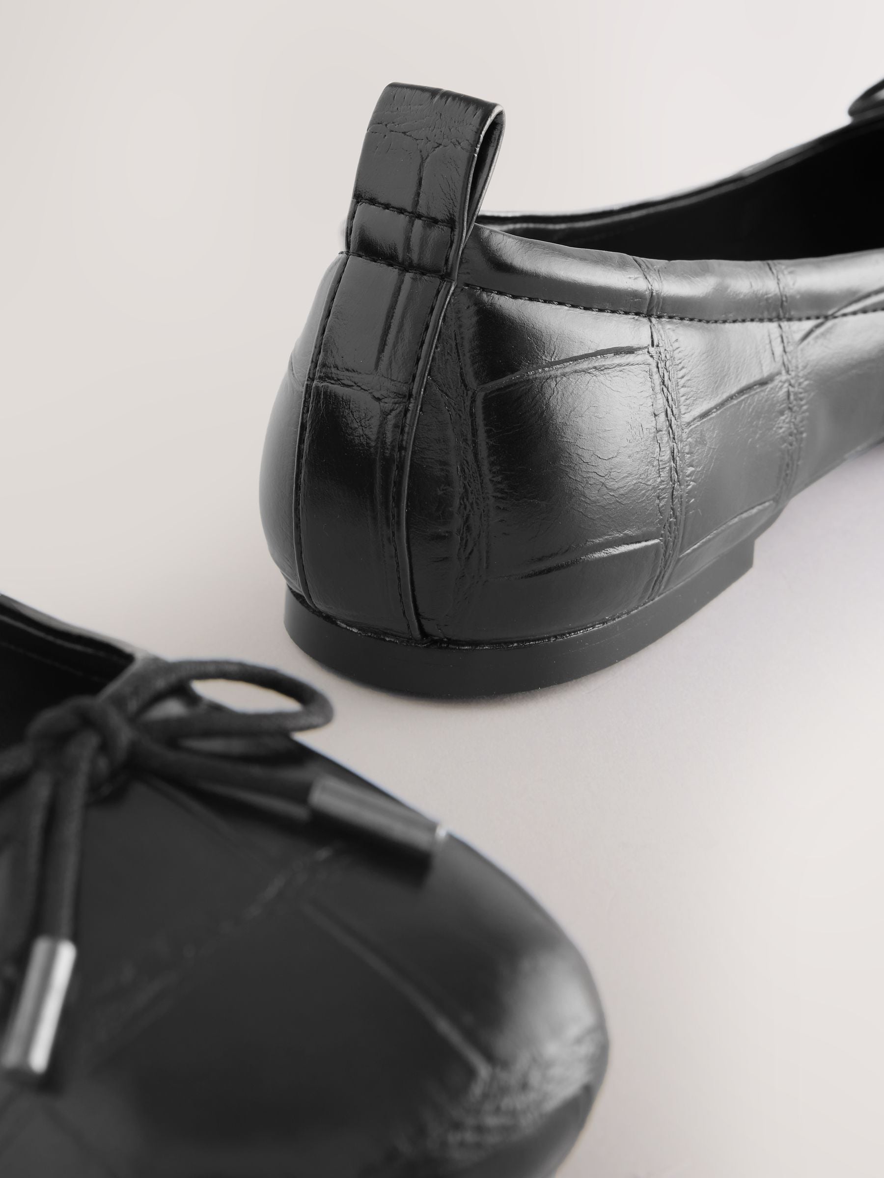 Buy Black Forever Comfort® Square Toe Bow Ballet Flats from Next