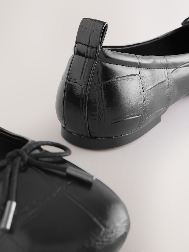 Black Forever Comfort® Square Toe Bow Ballet Flats - Image 10 of 10