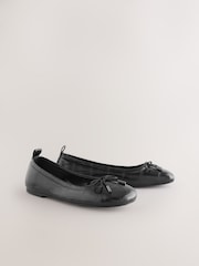 Black Forever Comfort® Square Toe Bow Ballet Flats - Image 7 of 10