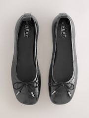 Black Forever Comfort® Square Toe Bow Ballet Flats - Image 8 of 10