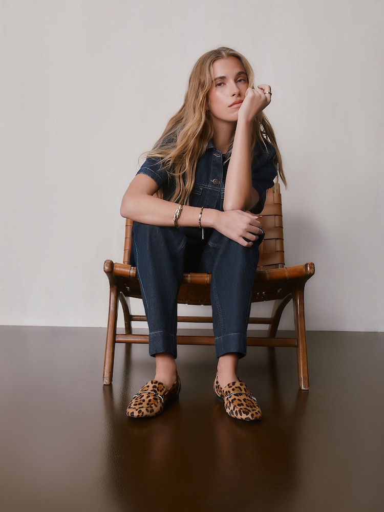 Leopard Forever Comfort® Leather Round Toe Loafers - Image 2 of 9