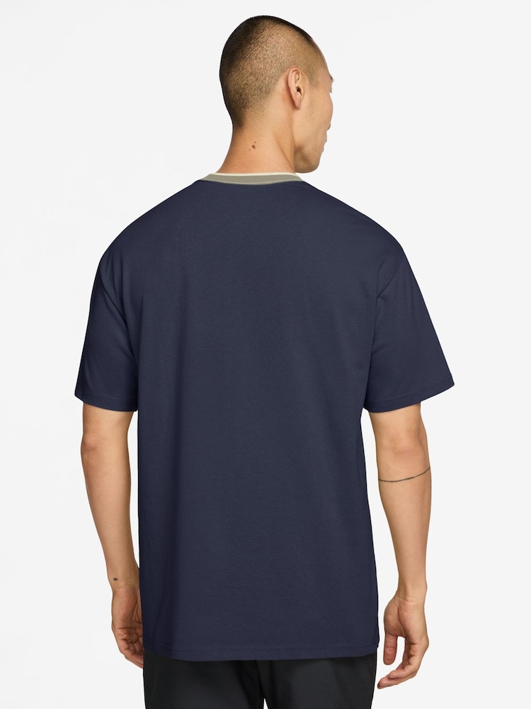 Nike Navy Tipped Retro Golf T-Shirt - Image 2 of 3