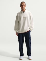 Nike Beige ThermaFIT 1/2 Zip Top Oversized Golf Sweat Top - Image 1 of 5