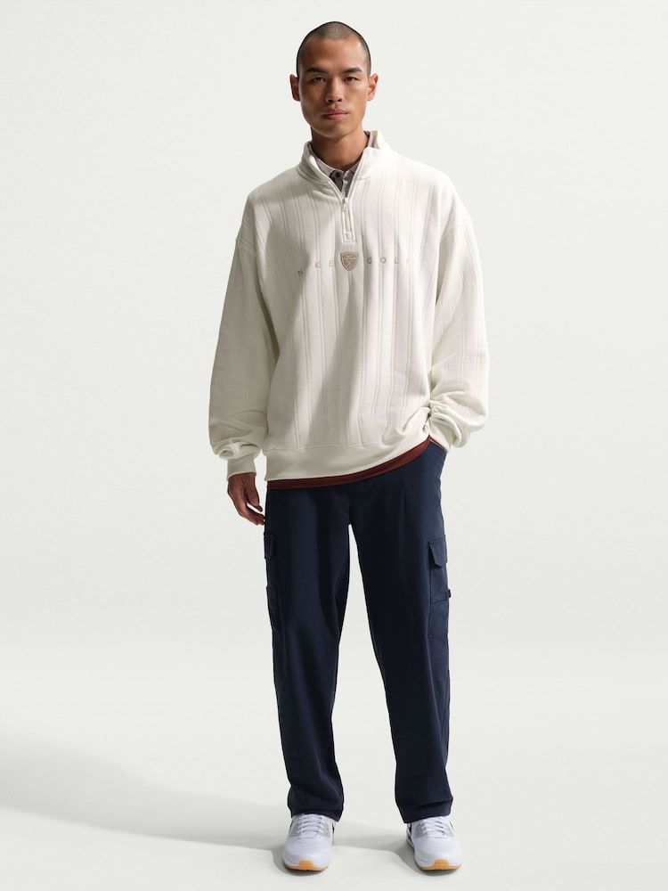 Nike Beige ThermaFIT 1/2 Zip Top Oversized Golf Sweat Top - Image 1 of 5 Nike Beige ThermaFIT 1/2 Zip Top Oversized Golf Sweat Top - Image 1 of 5