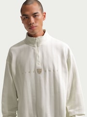 Nike Beige ThermaFIT 1/2 Zip Top Oversized Golf Sweat Top - Image 3 of 5