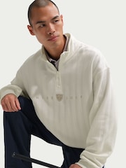 Nike Beige ThermaFIT 1/2 Zip Top Oversized Golf Sweat Top - Image 5 of 5
