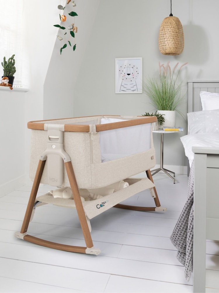 Tutti Bambini Scandinavian Walnut  Ecru CoZee Air Bedside Crib - Image 1 of 4