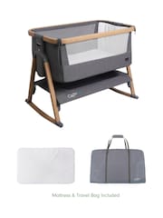 Tutti Bambini Oak and Charcoal CoZee Air Bedside Crib - Image 3 of 4