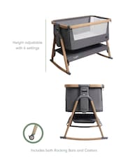 Tutti Bambini Oak and Charcoal CoZee Air Bedside Crib - Image 4 of 4
