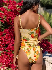 B by Ted Baker Plunge Yellow Fruit Tankini - Image 3 of 8