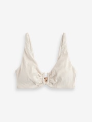 B by Ted Baker hardware Plunge Cream Bikini Top - Image 1 of 4
