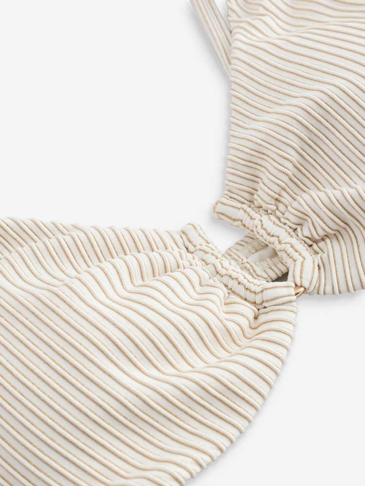 B by Ted Baker hardware Plunge Cream Bikini Top - Image 2 of 4