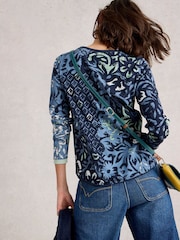 White Stuff Blue Clara Long Sleeve T-Shirt - Image 2 of 6