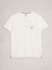 White Stuff Abersoch Graphic Print Gone Fishing T-Shirt - صورة 1 من 2