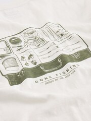 White Stuff Abersoch Graphic Print Gone Fishing T-Shirt - صورة 2 من 2