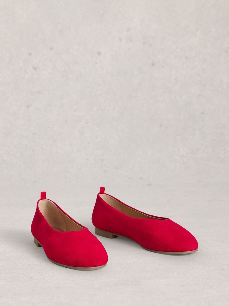 White Stuff Red Cheri Leather Ballerina Pumps - Image 2 of 4 White Stuff Red Cheri Leather Ballerina Pumps - Image 2 of 4