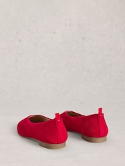 White Stuff Red Cheri Leather Ballerina Pumps - Image 3 of 4