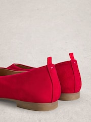 White Stuff Red Cheri Leather Ballerina Pumps - Image 4 of 4