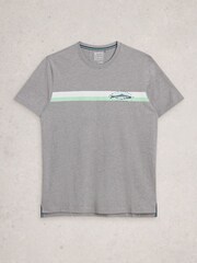 White Stuff Abersoch Graphic Print Fish Stripe T-Shirt - صورة 5 من 6