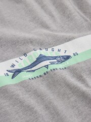 White Stuff Abersoch Graphic Print Fish Stripe T-Shirt - صورة 6 من 6